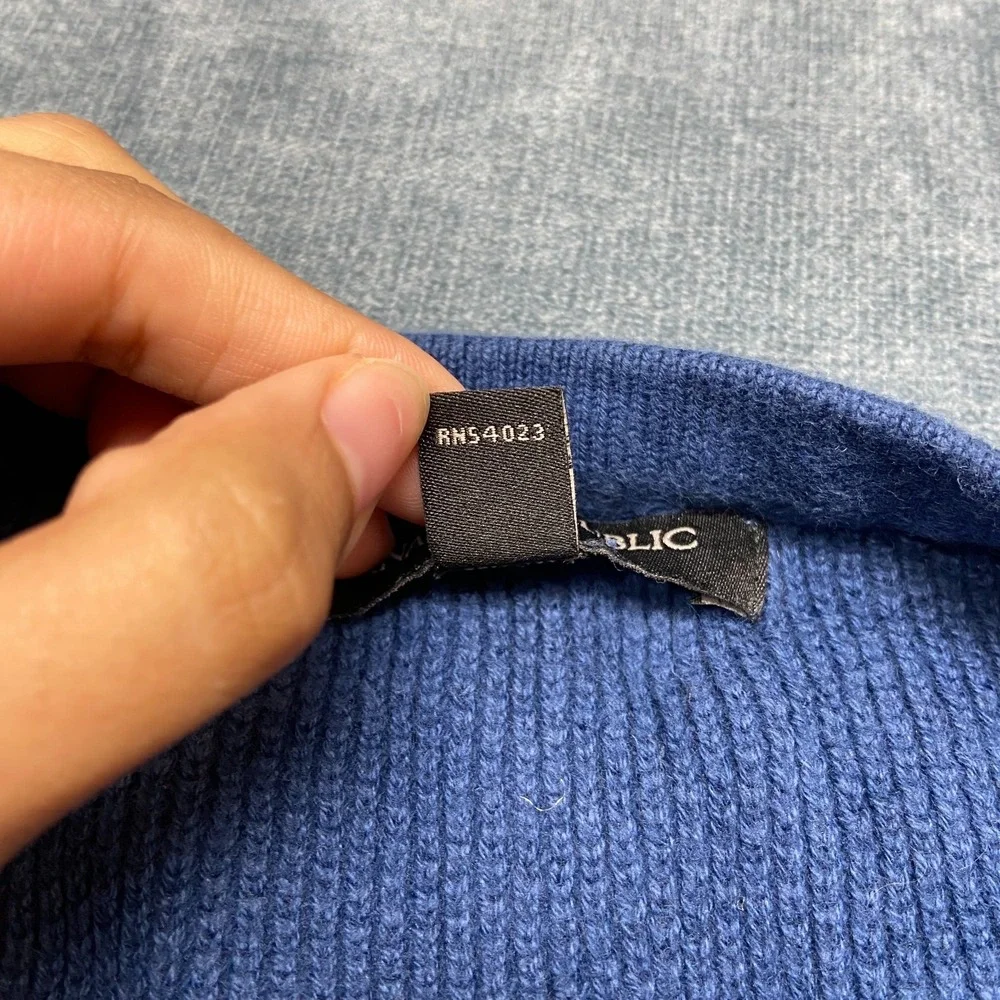 Banana Republic Sweater Men 2XL Blue Texture Knit Comfort Minimalist Casual Wear